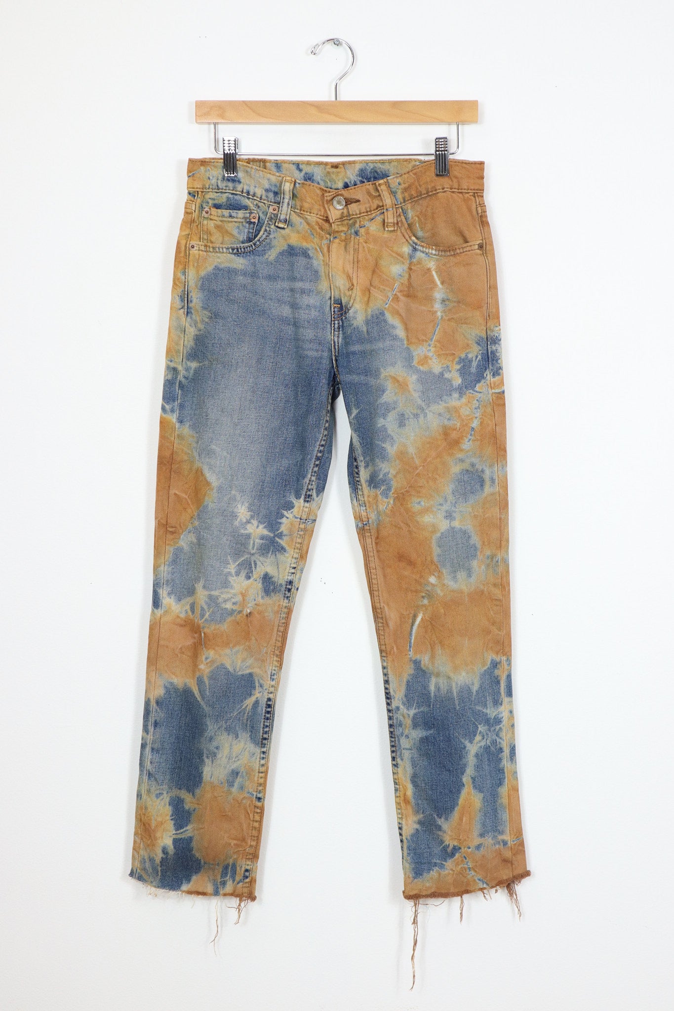 Vintage Reworked Rust Dyed Levis Skinny Fit Jeans