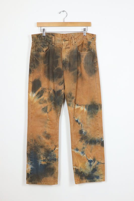 Vintage Reworked Rust Dyed 559 Levis Relaxed Fit Jeans