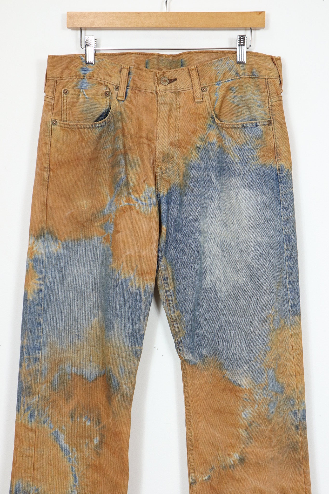 Vintage Reworked Rust Dyed Levis Relaxed Fit Jeans