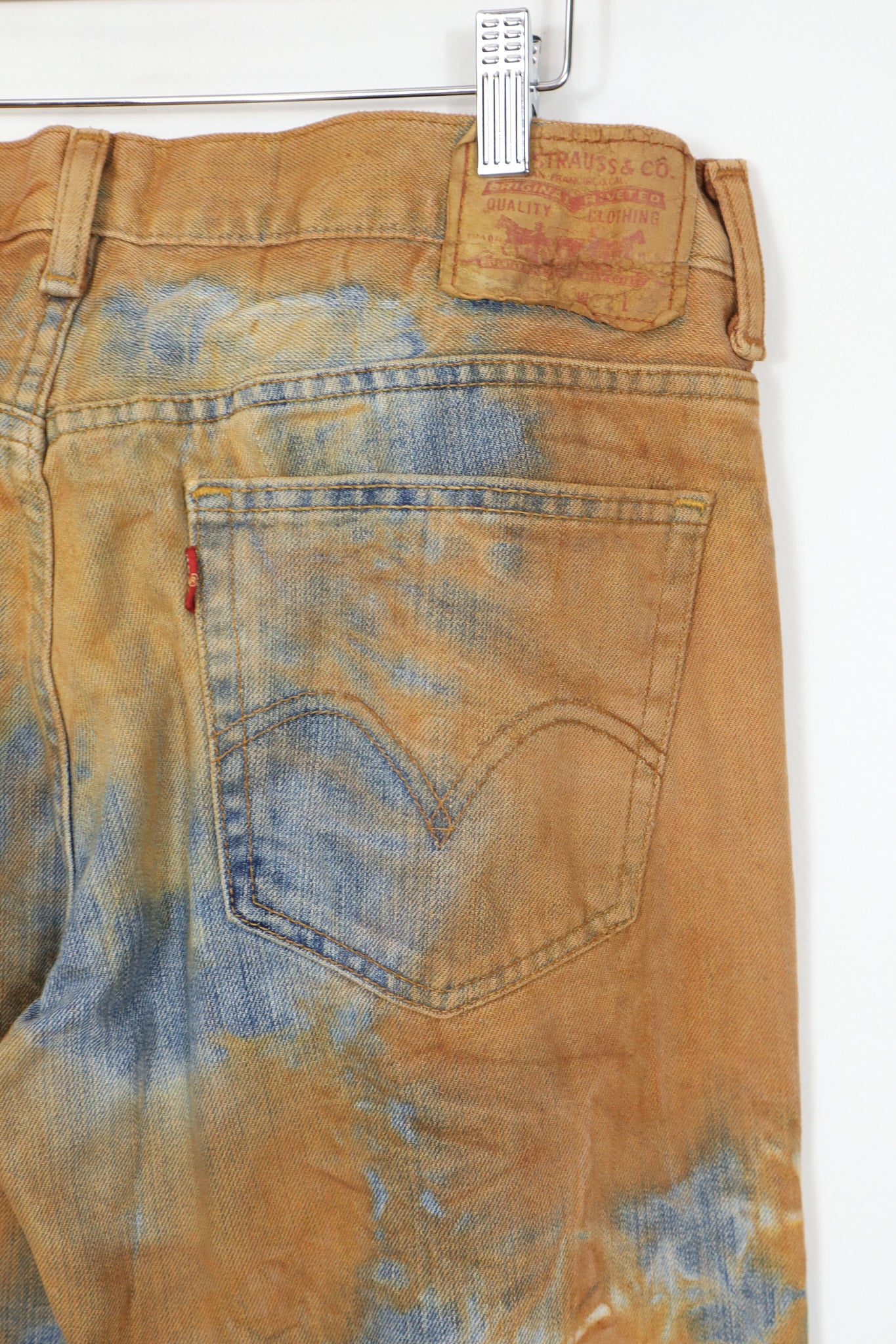 Vintage Reworked Rust Dyed Levis Relaxed Fit Jeans