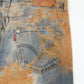 Vintage Reworked Rust Dyed 501 Levis Button Fly Jeans