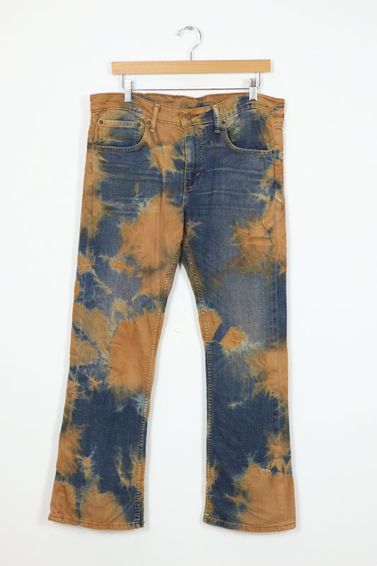 Vintage Reworked Rust Dyed 527 Boot Cut Levis Jeans (womens)