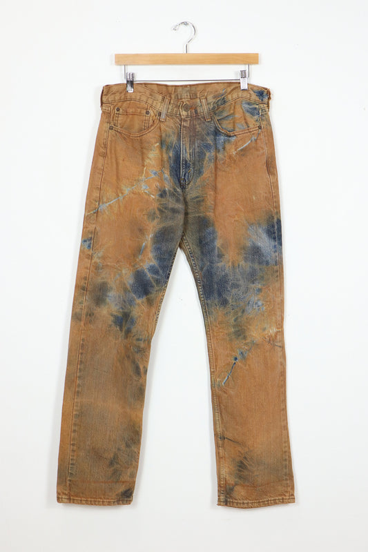 Vintage Reworked Rust Dyed Straight Fit Jeans