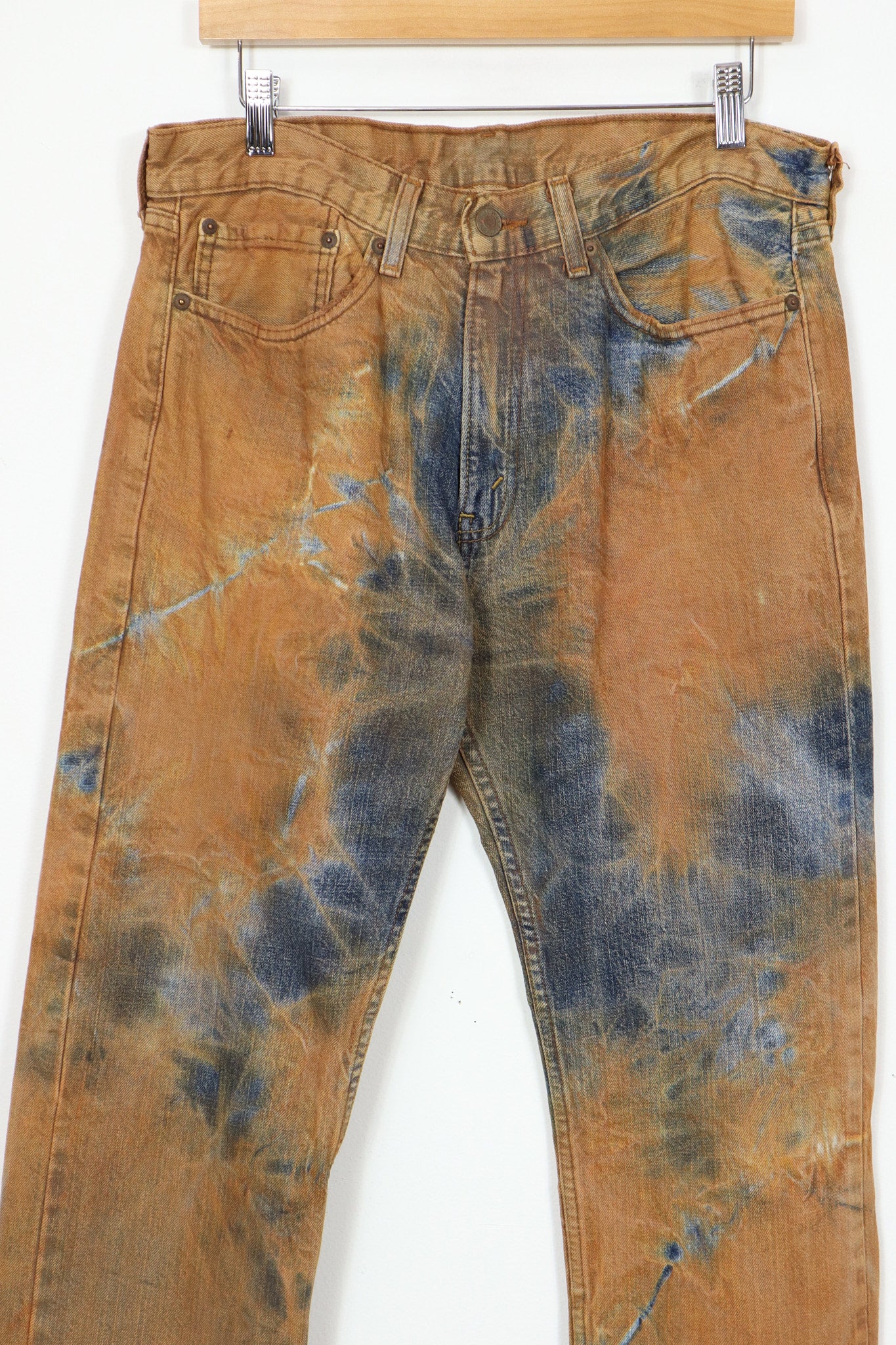 Vintage Reworked Rust Dyed Straight Fit Jeans