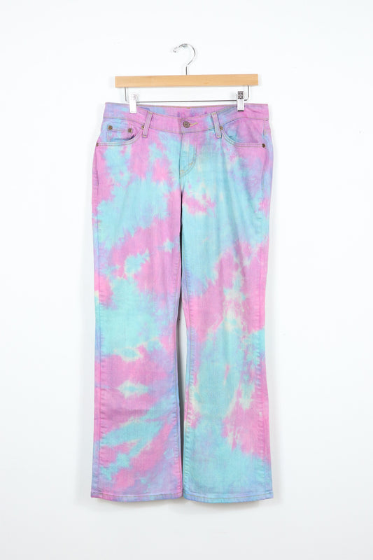 Reworked Low Rise Cotton Candy Dyed Jeans