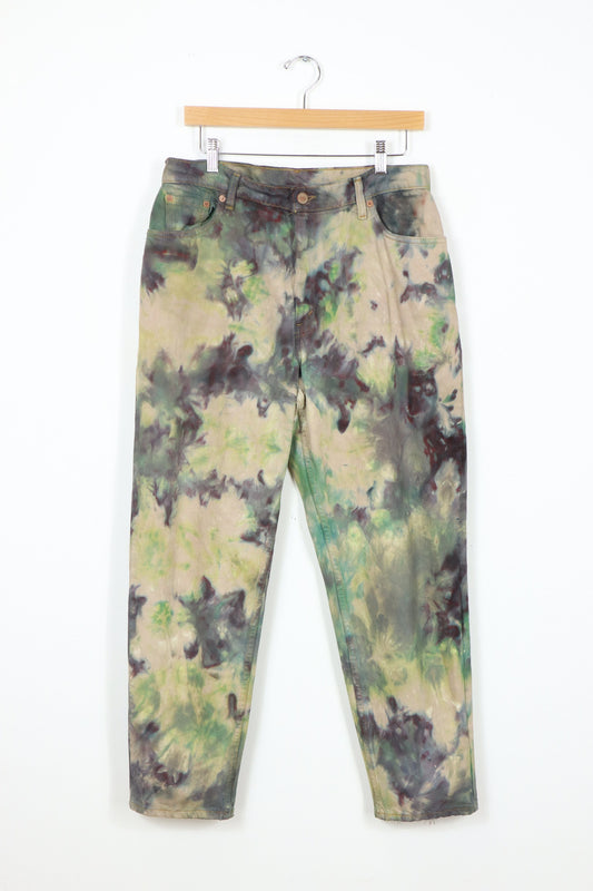 Vintage Reworked Camo Dyed Levis Relaxed Tapered Fit Jeans