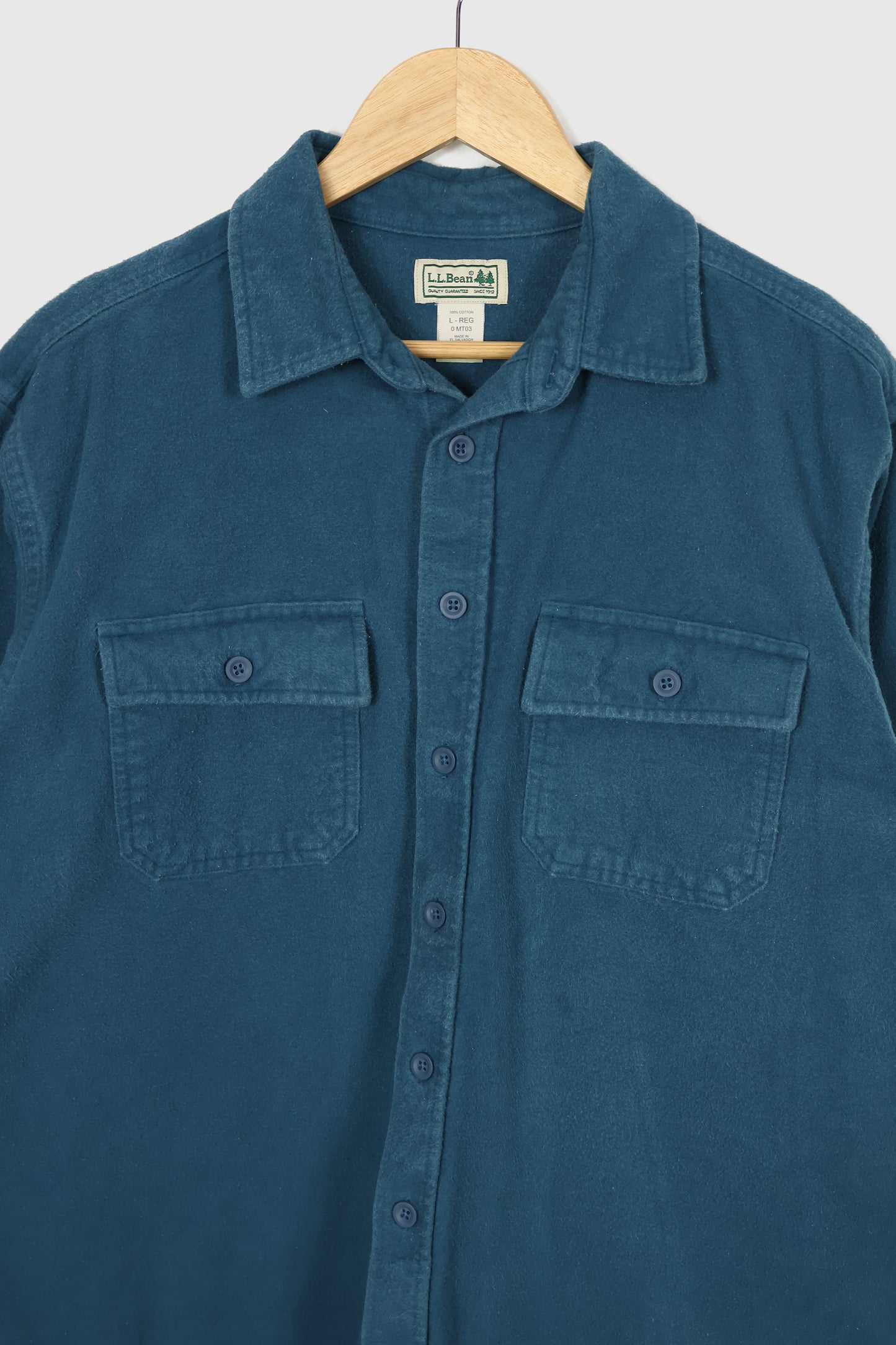 Vintage L.L. Bean Green Flannel Button-Down Shirt