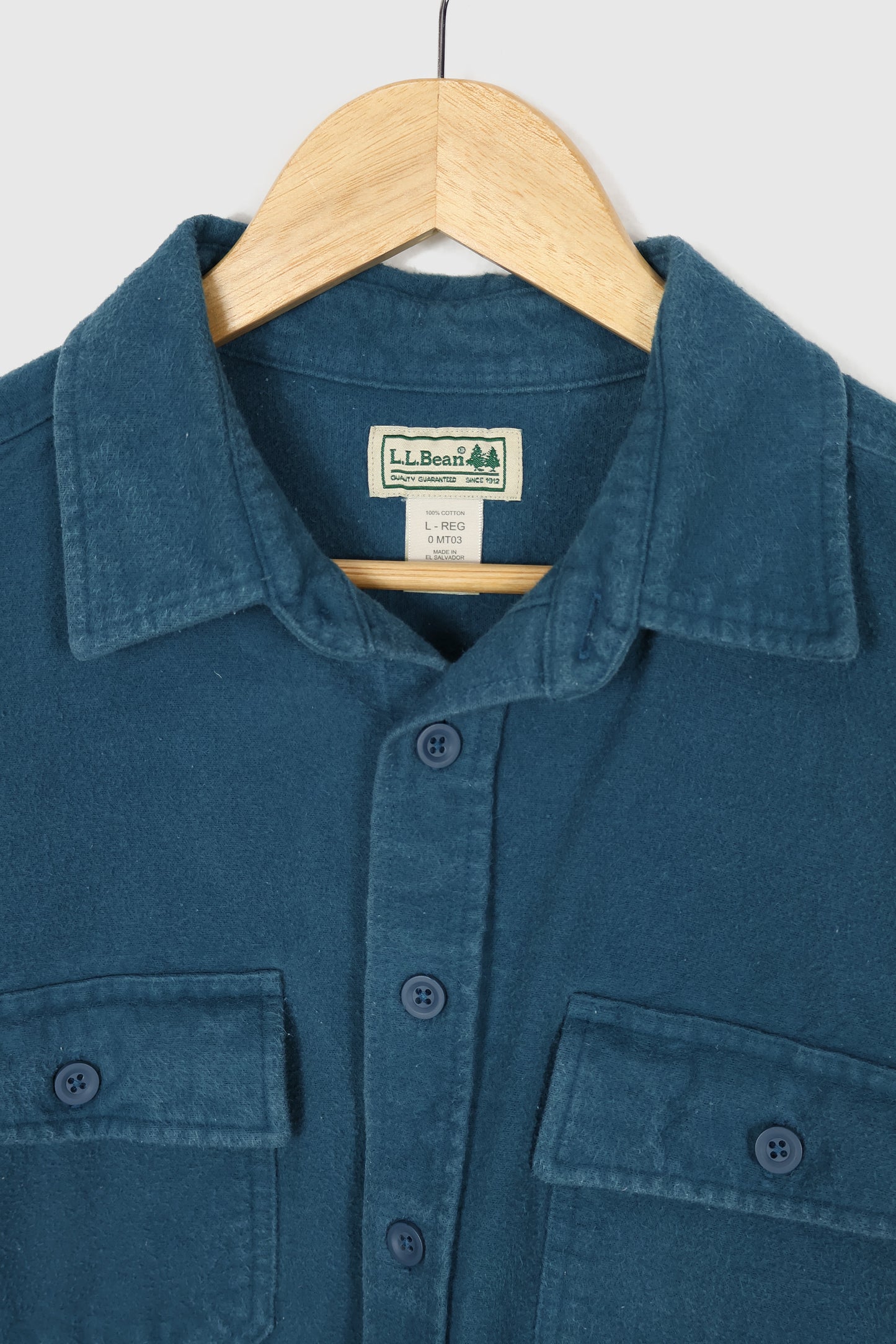 Vintage L.L. Bean Green Flannel Button-Down Shirt