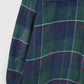 Vintage Green Plaid Heavyweight Flannel Button-Down Shirt