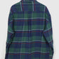 Vintage Green Plaid Heavyweight Flannel Button-Down Shirt