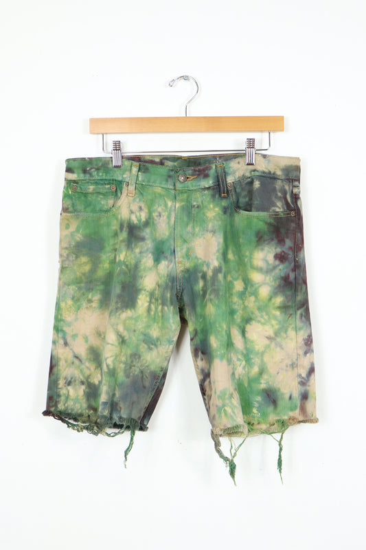 Vintage Reworked Levi's Camo Dyed Jean Shorts