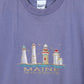 Vintage Embroidered Maine Lighthouses Tee