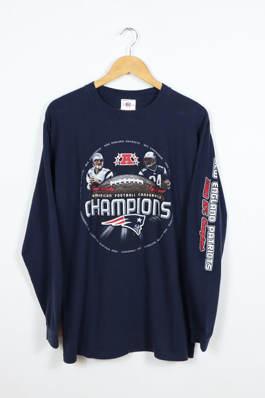 Vintage 2003 New England Patriots AFC Champions Long Sleeve Tee