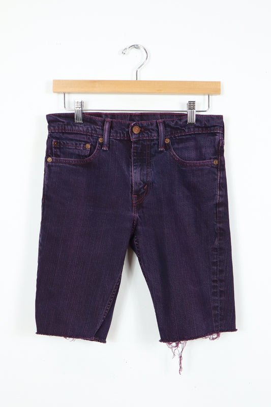 Vintage Reworked Levi's Purple Overdyed Skinny Fit Shorts