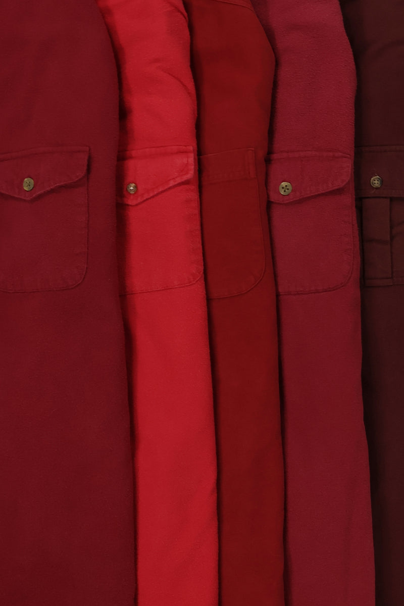 Mystery Solid Red Flannel Button-Down Shirt