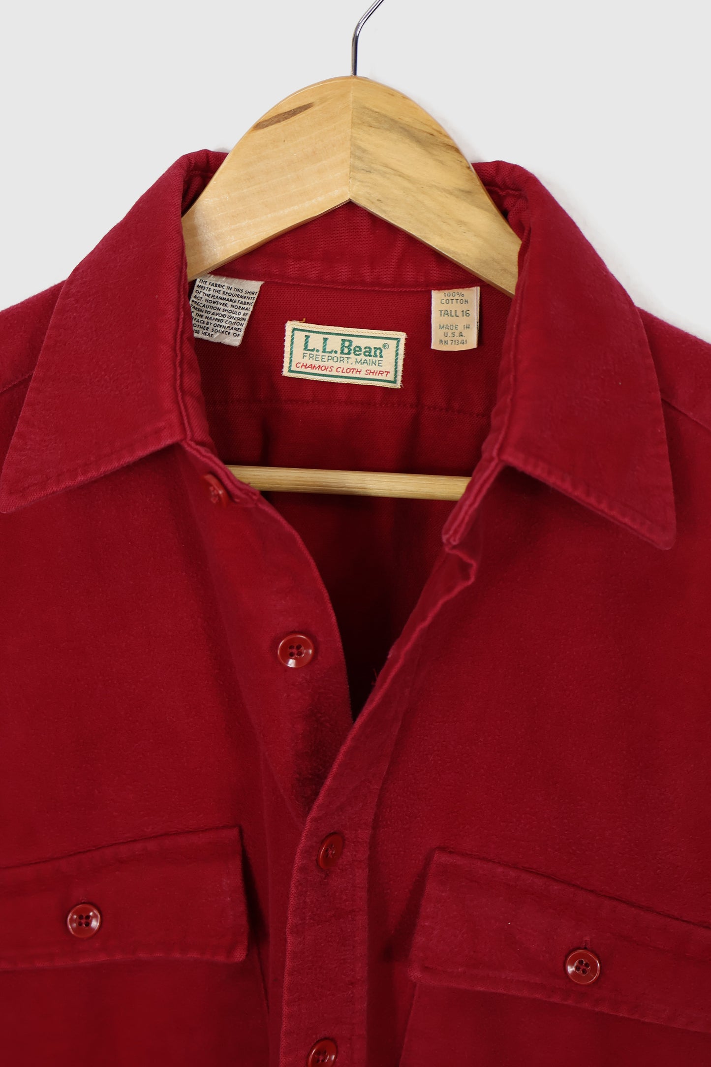 Vintage L.L. Bean Red Flannel Button-Down Shirt