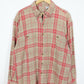 Vintage Red Plaid Knit Button-Down Shirt