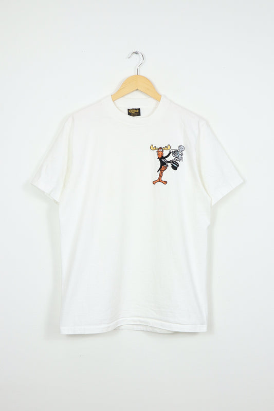 Vintage Embroidered Rocky and Bullwinkle Tee