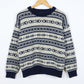 Vintage Blue Pattern Wool Sweater