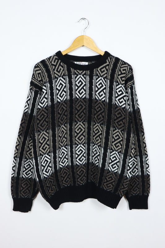 Vintage Black Pattern Sweater