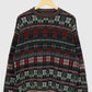 Vintage Heavyweight Grey Block Pattern Sweater