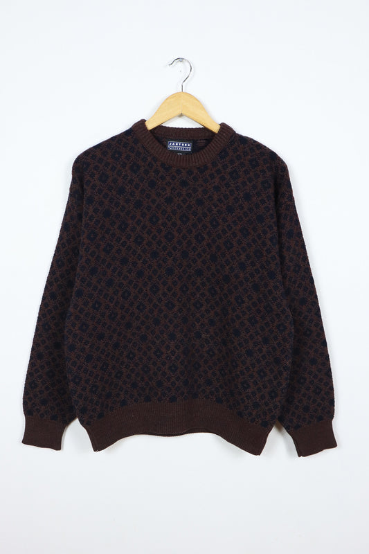 Vintage Brown Pattern Sweater