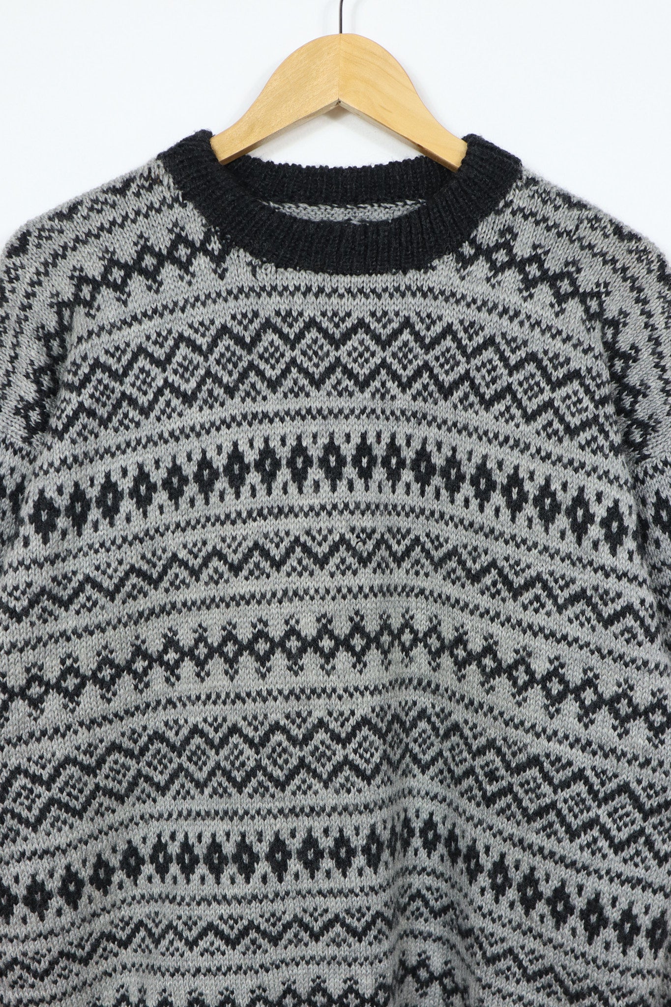 Vintage Grey Pattern Sweater