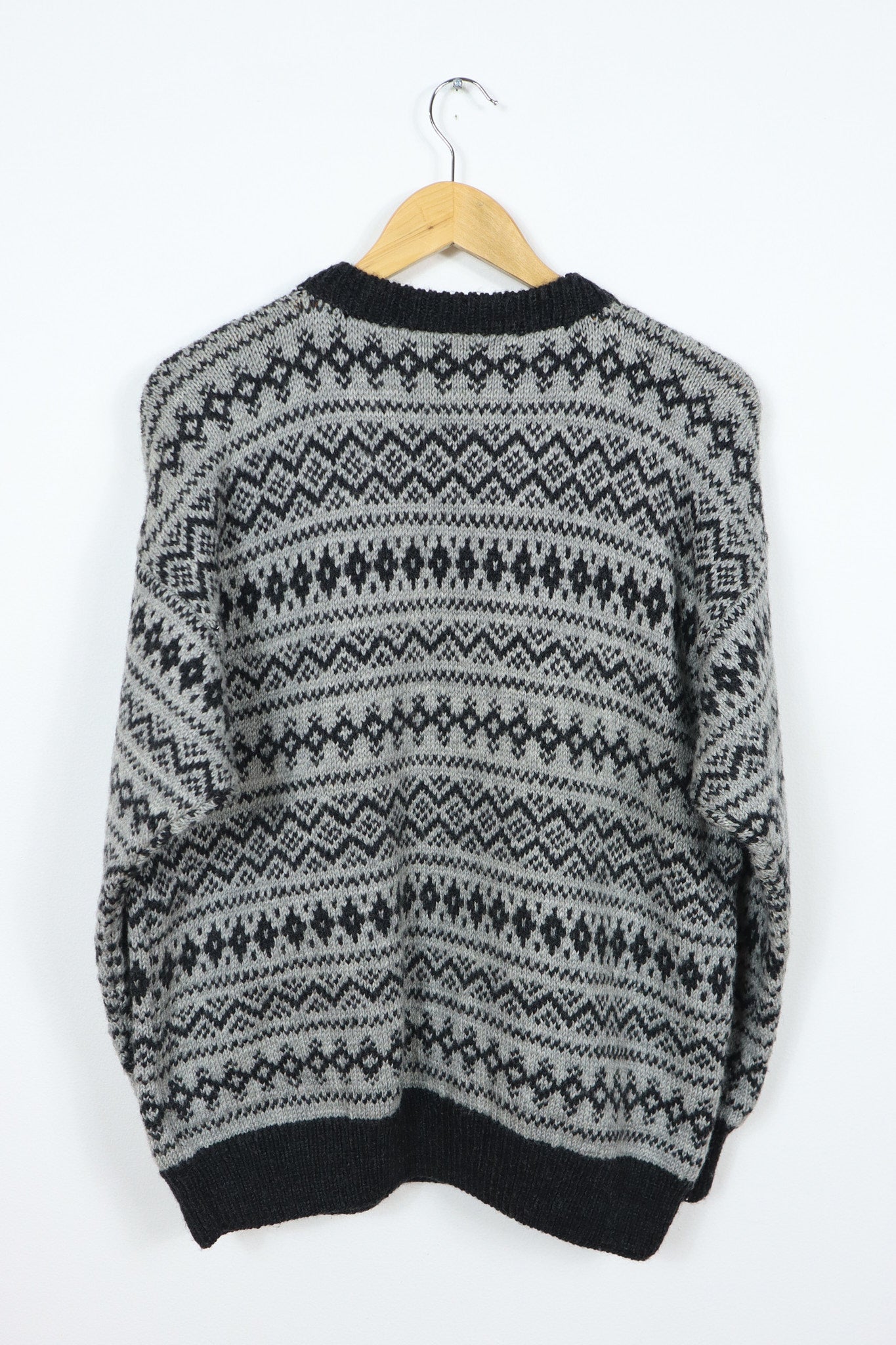 Vintage Grey Pattern Sweater