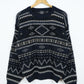 Vintage Blue Pattern Sweater