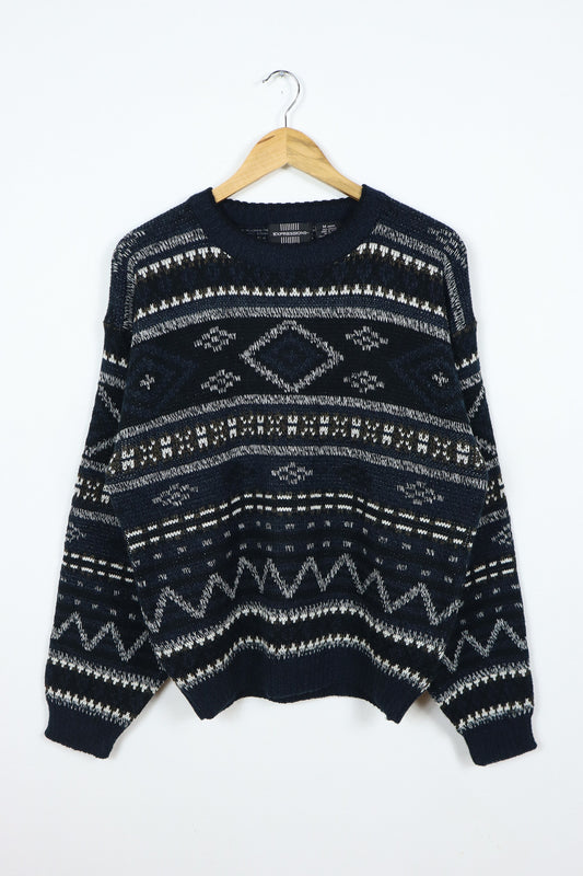 Vintage Blue Pattern Sweater