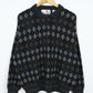 Vintage Pattern Long Sleeve Polo