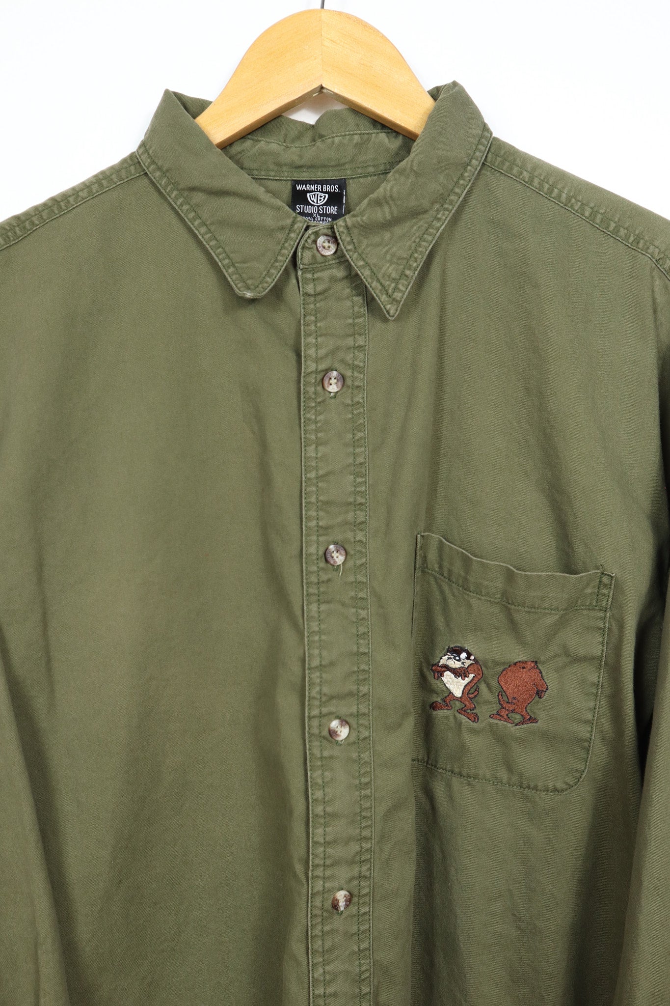 Vintage Embroidered Taz Button-Down Shirt
