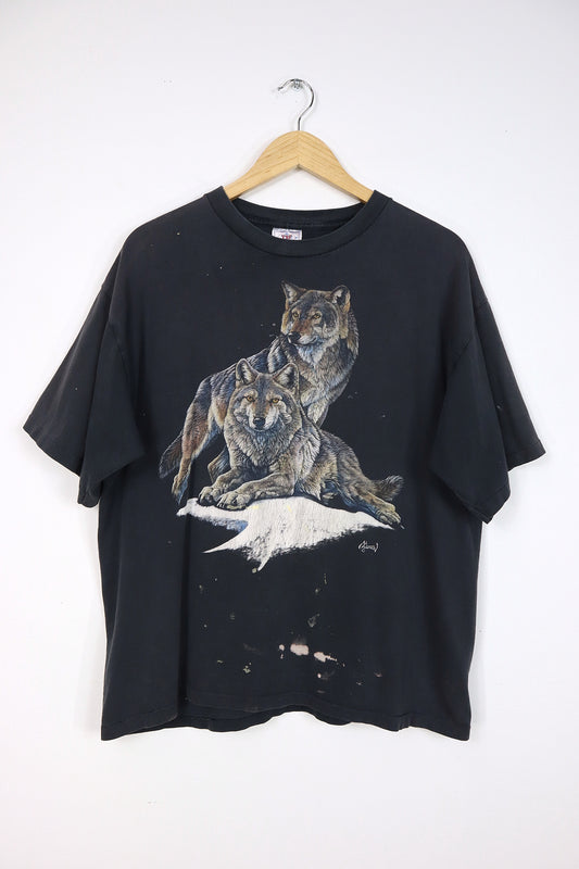 Vintage Distressed Wolf Tee