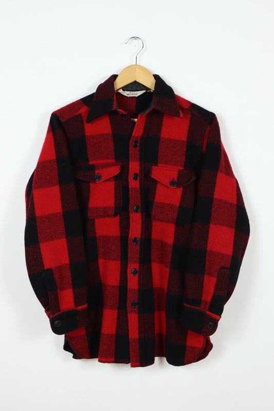 Vintage Woolrich Heavyweight Red Plaid Shirt Jacket